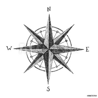 Afbeeldingen van Hand drawn wind rose 